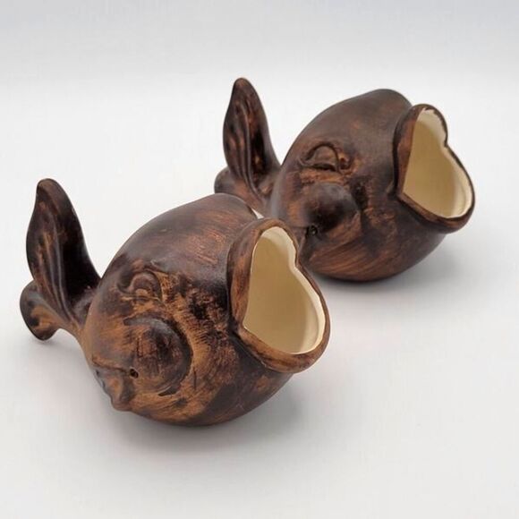 Vintage Pair of World Gift Wide Mouth Fish Trinket Dishes - Picture 2 of 12